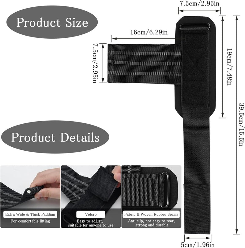 Load image into Gallery viewer, Lifting straps voor krachttraining, polsbandages voor fitness, bodybuilding, powerlifting, crossfit, gymaccessoires, lifting straps voor vrouwen en mannen - happygetfit.com
