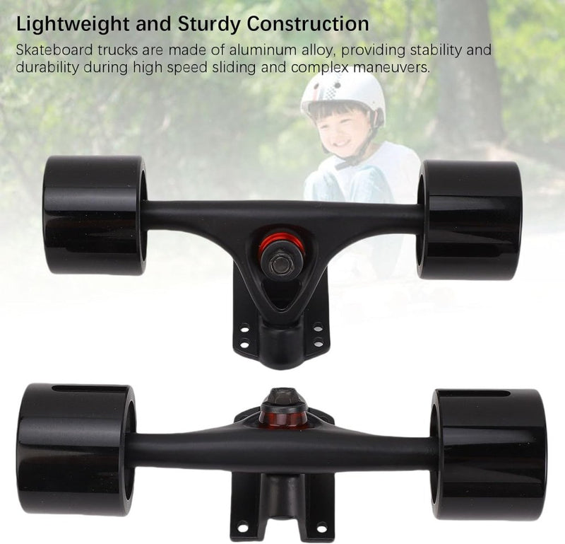 Laad afbeelding in Galerijviewer, Longboard trucks 7 inch met 65 x 51 mm wielen 2 stuks – complete truck set – skateboard accessoires - happygetfit.com
