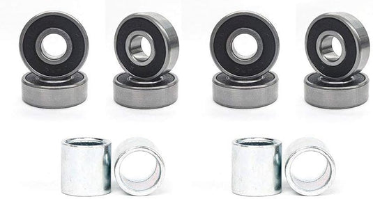 Longboard wielen 60 mm 78A met 608 lagers en spacers 4 stuks – cruiser skateboard wielen - happygetfit.com