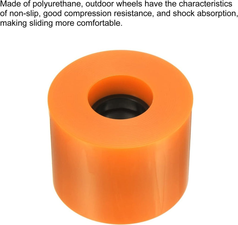 Load image into Gallery viewer, Longboard wielen 60 mm 78A PU 4 stuks oranje – zachte cruiser skateboard wielen – vervangingswielen - happygetfit.com
