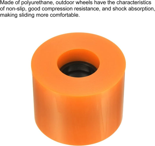 Longboard wielen 60 mm 78A PU 4 stuks oranje – zachte cruiser skateboard wielen – vervangingswielen - happygetfit.com