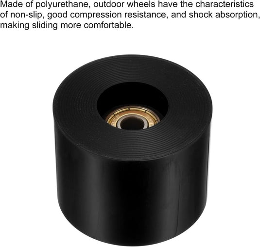 Longboard wielen 60 mm 80A met ABEC-11 lagers 4 stuks zwart-goud – cruiser skateboard wielen - happygetfit.com