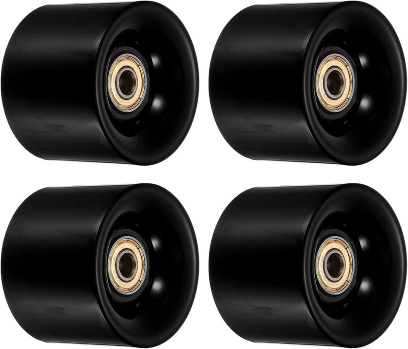 Chargez l'image dans la visionneuse de la galerie, Longboard wielen 60 mm 80A met ABEC-11 lagers 4 stuks zwart-goud – cruiser skateboard wielen - happygetfit.com
