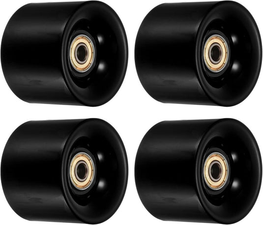 Longboard wielen 60 mm 80A met ABEC-11 lagers 4 stuks zwart-goud – cruiser skateboard wielen - happygetfit.com