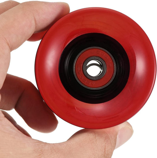 Longboard wielen 60 mm 80A met ABEC-9 lagers 4 stuks transparant rood – cruiser skateboard wielen - happygetfit.com