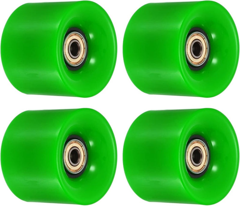 Load image into Gallery viewer, Longboard wielen 60 x 45 mm 80A met ABEC-11 lagers 4 stuks groen-goud – cruiser skateboard wielen - happygetfit.com

