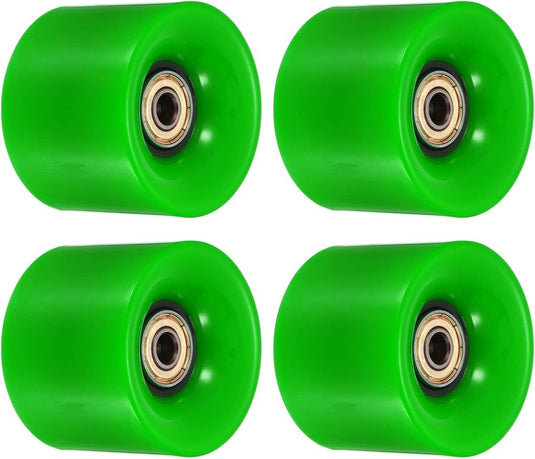 Longboard wielen 60 x 45 mm 80A met ABEC-11 lagers 4 stuks groen-goud – cruiser skateboard wielen - happygetfit.com