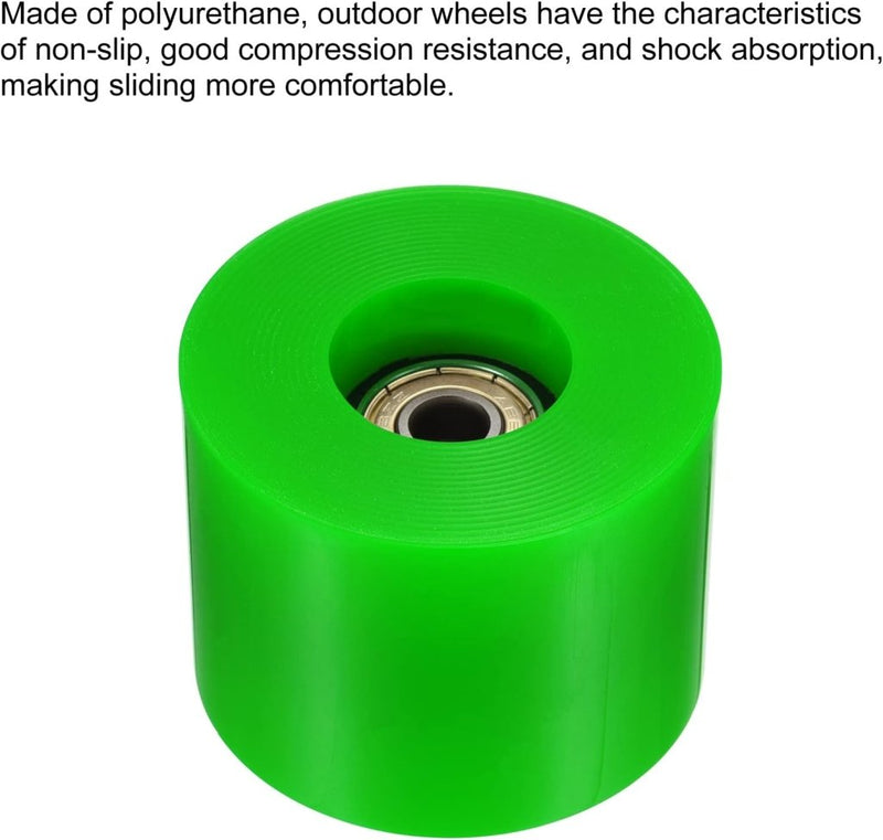 Load image into Gallery viewer, Longboard wielen 60 x 45 mm 80A met ABEC-11 lagers 4 stuks groen-goud – cruiser skateboard wielen - happygetfit.com

