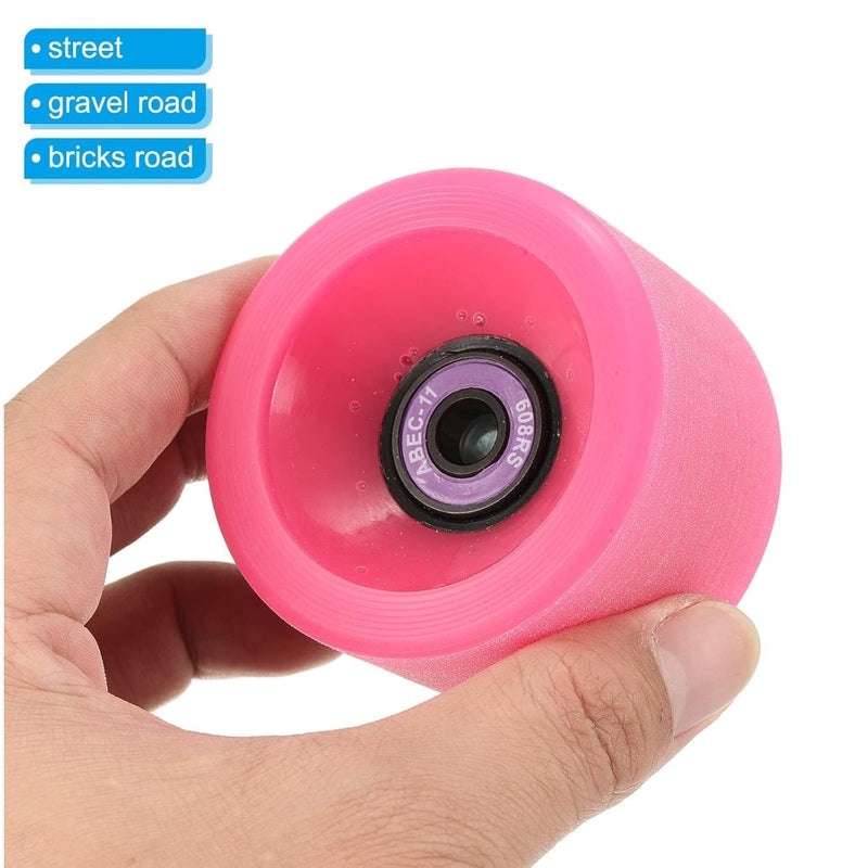 Load image into Gallery viewer, Longboard wielen 65 x 51 mm 78A met ABEC-11 lagers 4 stuks zwart – cruiser skateboard wielen - happygetfit.com
