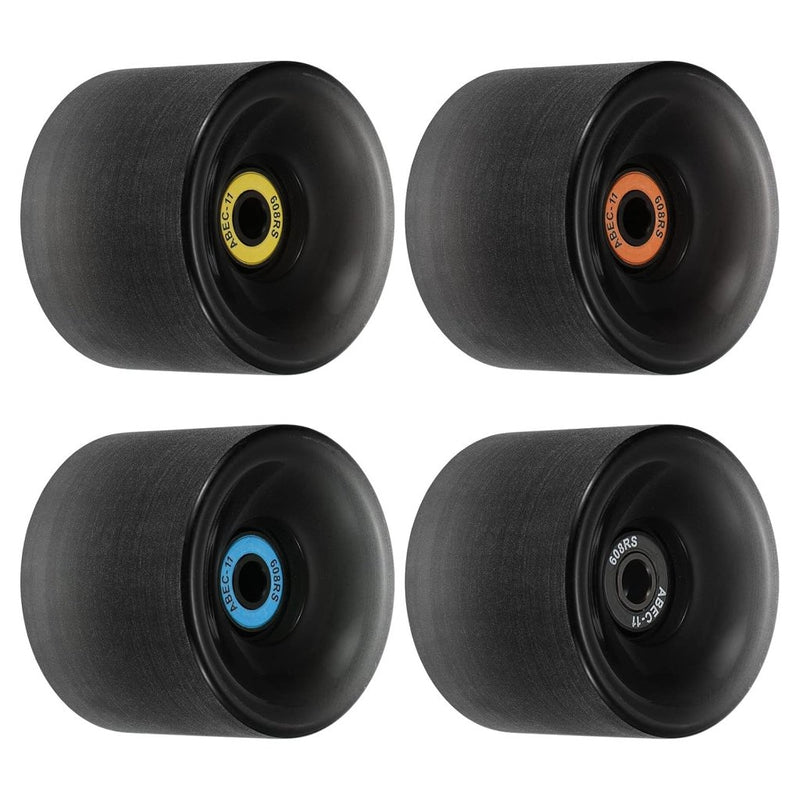 Load image into Gallery viewer, Longboard wielen 65 x 51 mm 78A met ABEC-11 lagers 4 stuks zwart – cruiser skateboard wielen - happygetfit.com
