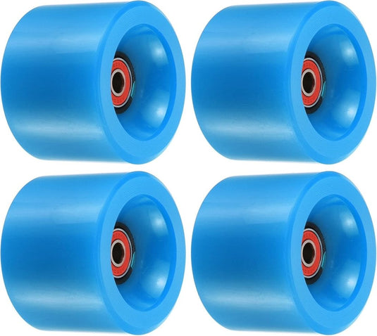Longboard wielen 70 x 51 mm 78A met ABEC-9 lagers 4 stuks blauw – cruiser skateboard wielen - happygetfit.com
