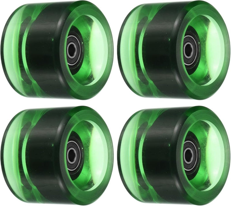 Chargez l'image dans la visionneuse de la galerie, Longboard wielen 70 x 51 mm 78A met ABEC-9 lagers 4 stuks transparant groen – cruiser wielen - happygetfit.com
