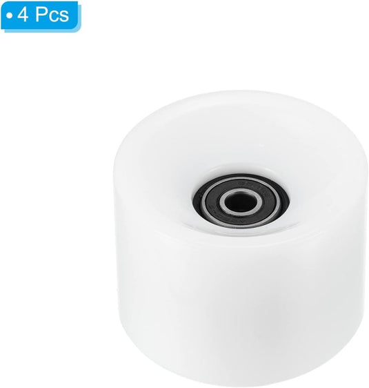 Longboard wielen 70 x 51 mm 78A met ABEC-9 lagers 4 stuks wit – cruiser skateboard wielen - happygetfit.com