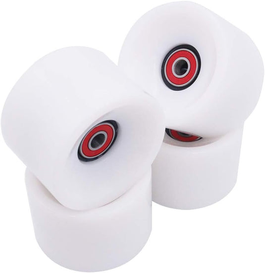 Longboard wielen 70 x 51 mm 78A met ABEC-9 lagers 4 stuks wit – cruiser skateboard wielen - happygetfit.com