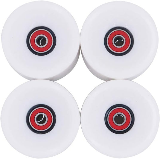 Longboard wielen 70 x 51 mm 78A met ABEC-9 lagers 4 stuks wit – cruiser skateboard wielen - happygetfit.com