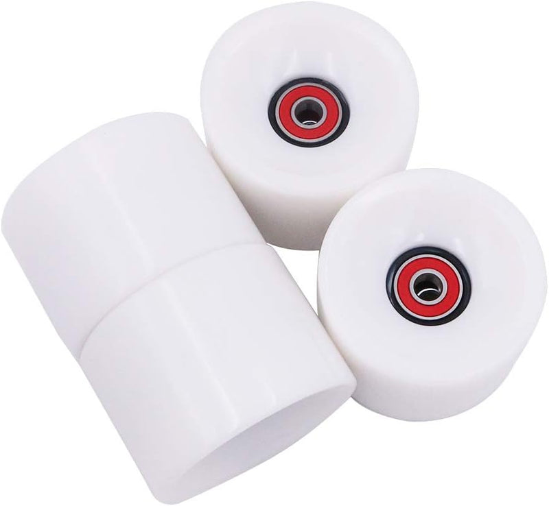 Laden Sie das Bild in Galerie -Viewer, Longboard wielen 70 x 51 mm 78A met ABEC-9 lagers 4 stuks wit – cruiser skateboard wielen - happygetfit.com
