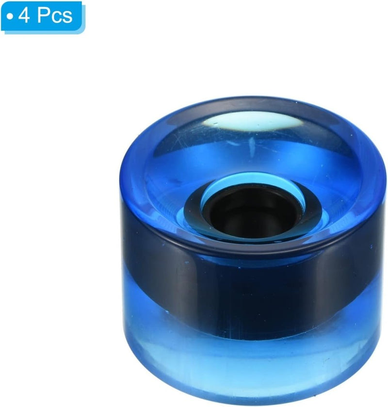 Laad afbeelding in Galerijviewer, Longboard wielen 70 x 51 mm 78A PU 4 stuks transparant blauw – zachte cruiser skateboard wielen - happygetfit.com
