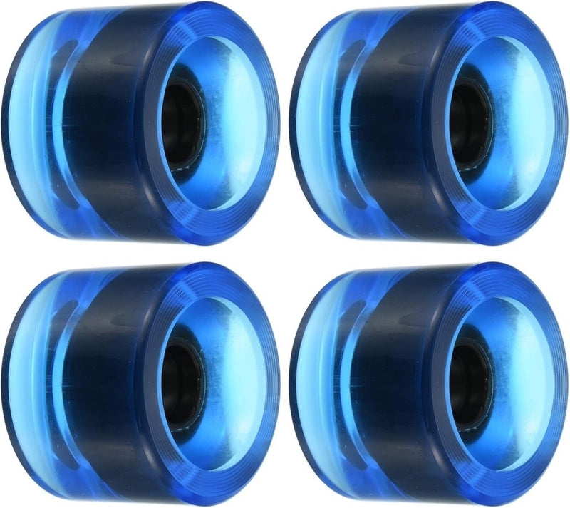 Laad afbeelding in Galerijviewer, Longboard wielen 70 x 51 mm 78A PU 4 stuks transparant blauw – zachte cruiser skateboard wielen - happygetfit.com
