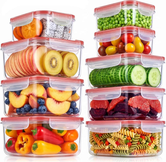Luchtdichte vershoudbakjes set van 18 stuks - happygetfit.com