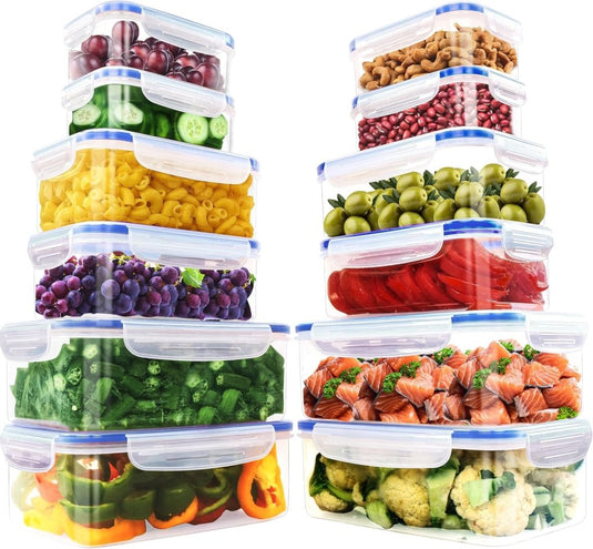 Luchtdichte vershoudbakjes set van 18 stuks - happygetfit.com