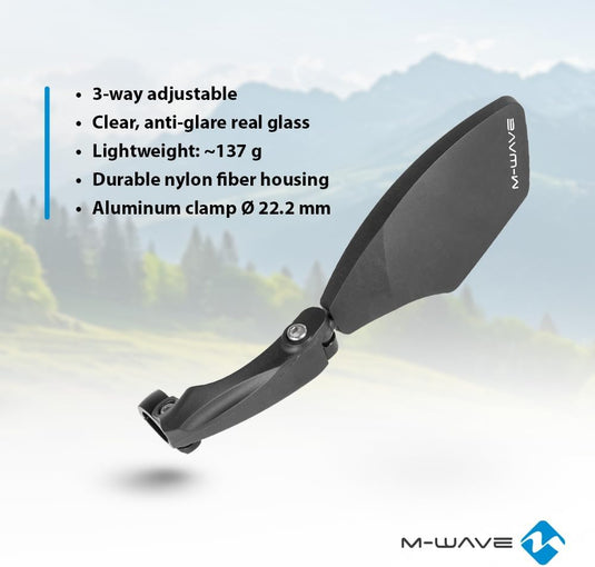 M-Wave Unisex - Fietsspiegelset voor volwassenen SPY Space, zwart - happygetfit.com