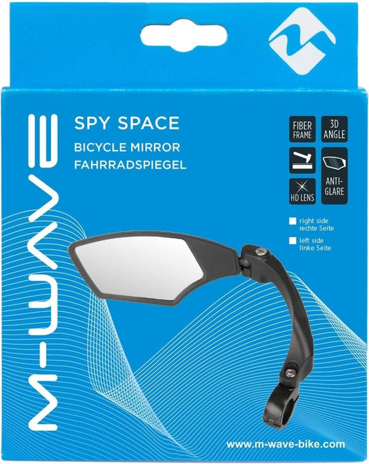 M-Wave Unisex - Fietsspiegelset voor volwassenen SPY Space, zwart - happygetfit.com