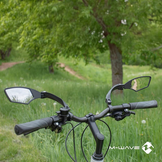M-Wave Unisex - Fietsspiegelset voor volwassenen SPY Space, zwart - happygetfit.com