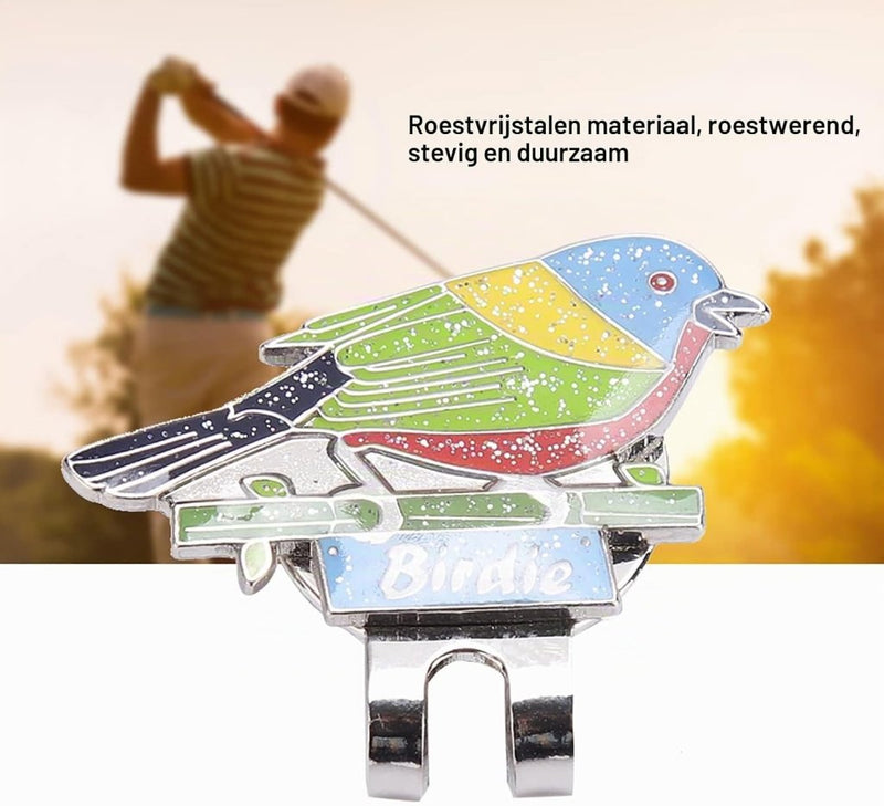 Carica l’immagine nel visualizzatore della galleria, Magnetische golfbal marker met roestvrijstalen petclip en decoratief ontwerp – balmarker – golfaccessoires - happygetfit.com
