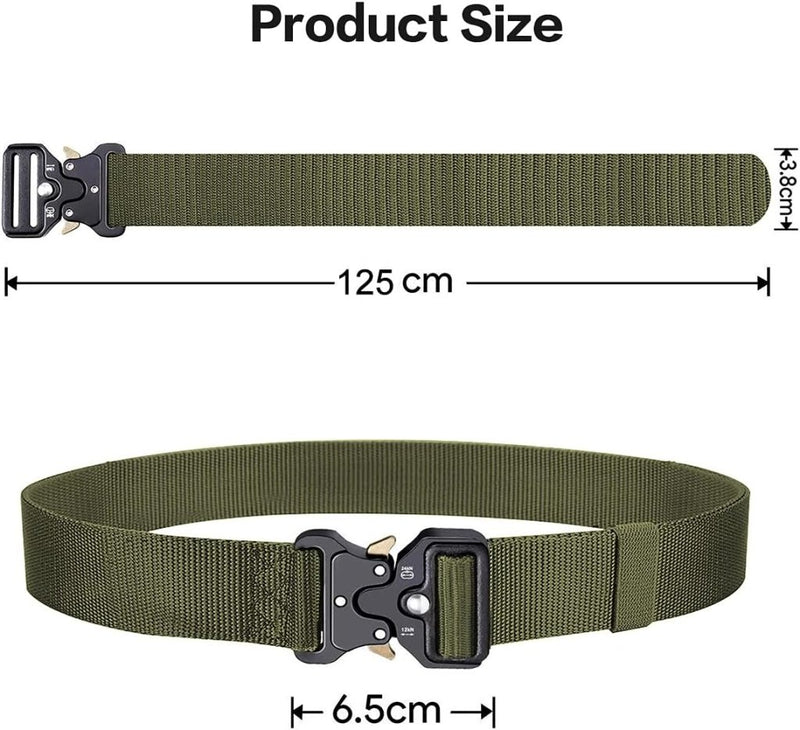 Load image into Gallery viewer, Mannen tactische riem, militaire stijl zware nylon canvas heupgordels met metalen gesp met snelsluiting voor jachttraining leger rennen [3 haak] 125 * 3.8 CM (L * W) - happygetfit.com
