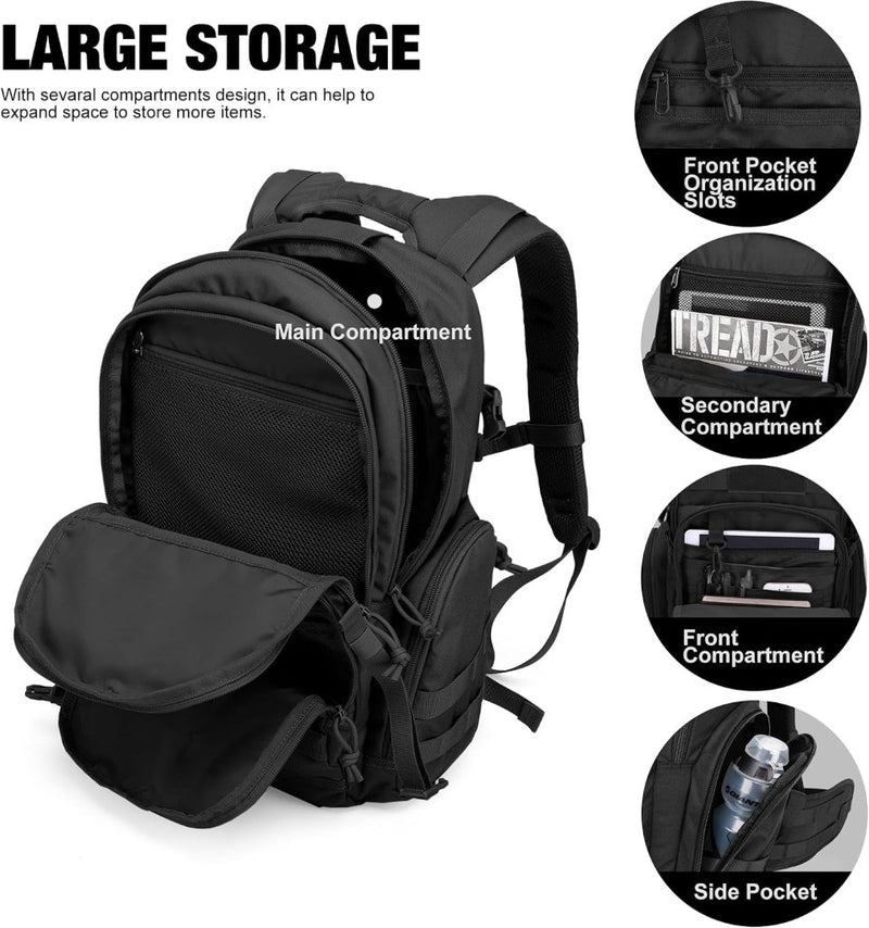 Laad afbeelding in Galerijviewer, Mardingtop 25L Tactische Militaire Rugzak voor Buitenuitrusting Aanvalsrugzak met MOLLE Systeem Trekking Tas voor Wandelen Camping - happygetfit.com
