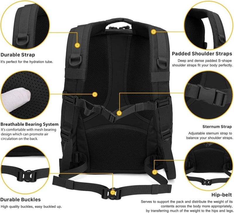 Laad afbeelding in Galerijviewer, Mardingtop 25L Tactische Militaire Rugzak voor Buitenuitrusting Aanvalsrugzak met MOLLE Systeem Trekking Tas voor Wandelen Camping - happygetfit.com
