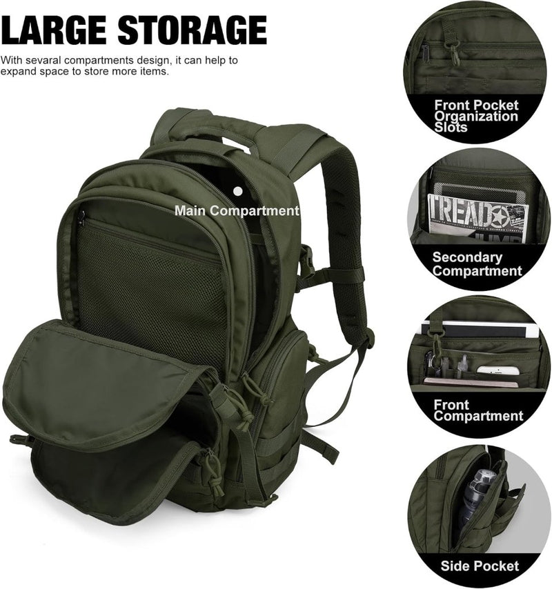 Laad afbeelding in Galerijviewer, Mardingtop 25L Tactische Militaire Rugzak voor Buitenuitrusting Aanvalsrugzak met MOLLE Systeem Trekking Tas voor Wandelen Camping - happygetfit.com
