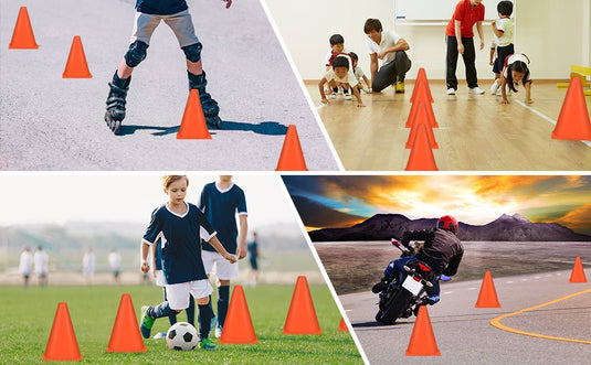 Markeerkegels, 18 cm grote markeerkegels, voetbal, onbreekbaar, trainingshulp, voetbalhoedje, multifunctionele kegel, verkeershuttjes voor kinderen, voetbal, sport, paardrijden en hondentraining - happygetfit.com