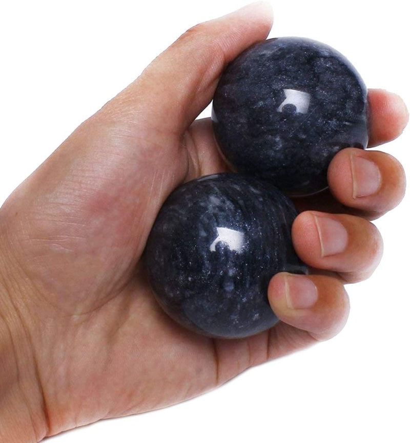 Chargez l'image dans la visionneuse de la galerie, Marmeren baoding ballen 3,5 cm zwart grijs - happygetfit.com
