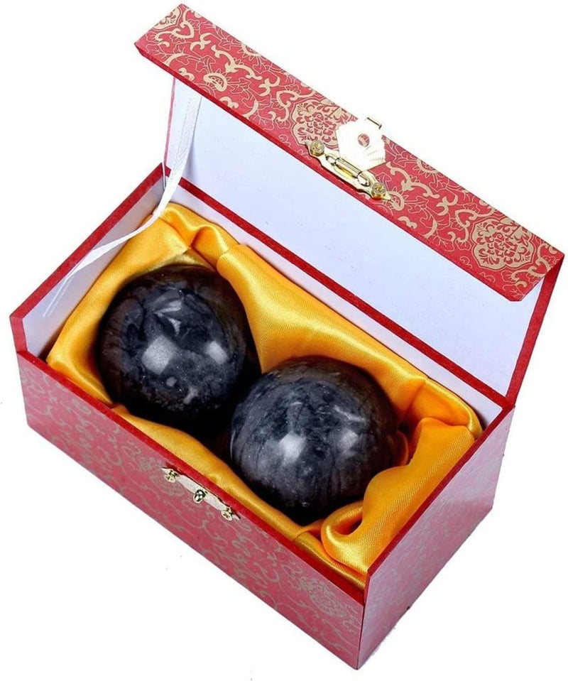 Chargez l'image dans la visionneuse de la galerie, Marmeren baoding ballen 3,5 cm zwart grijs - happygetfit.com
