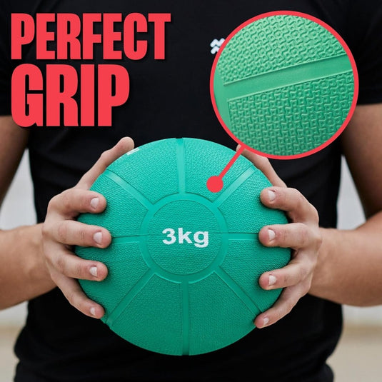 MATCHU - Medicijnbal - Medicine ball - Fitnessbal - Beschikbaar in 1,2,3,4 en 5 KG - Massief Rubber - happygetfit.com