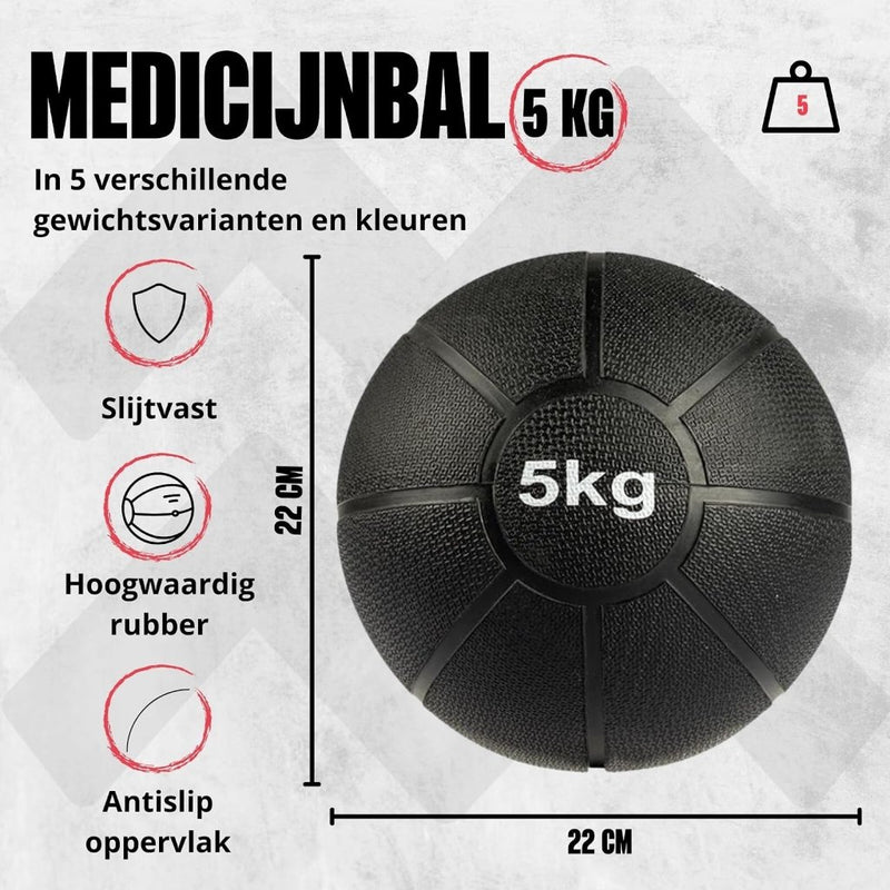 Laad afbeelding in Galerijviewer, MATCHU - Medicijnbal - Medicine ball - Fitnessbal - Beschikbaar in 1,2,3,4 en 5 KG - Massief Rubber - happygetfit.com
