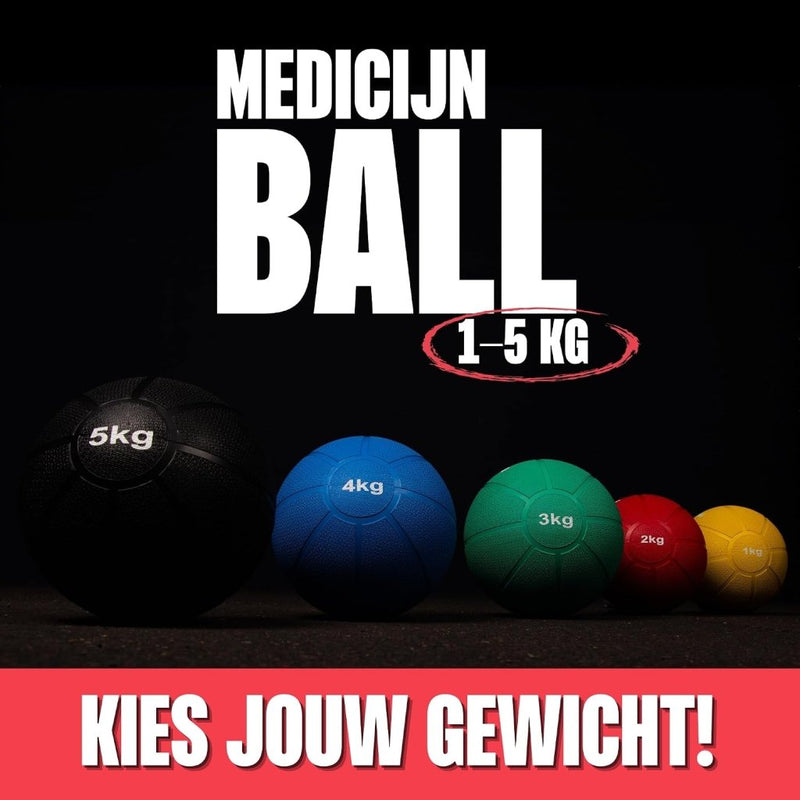 Laad afbeelding in Galerijviewer, MATCHU - Medicijnbal - Medicine ball - Fitnessbal - Beschikbaar in 1,2,3,4 en 5 KG - Massief Rubber - happygetfit.com

