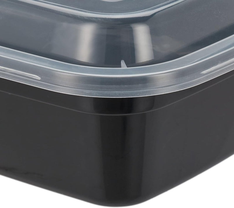 Laad afbeelding in Galerijviewer, Meal prep bakjes set van 10 stuks 1 liter zwart - happygetfit.com
