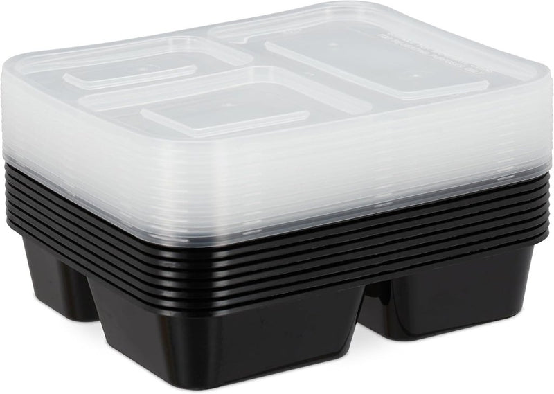 Laad afbeelding in Galerijviewer, Meal prep bakjes set van 24 met 3 vakken 1,79 liter - happygetfit.com
