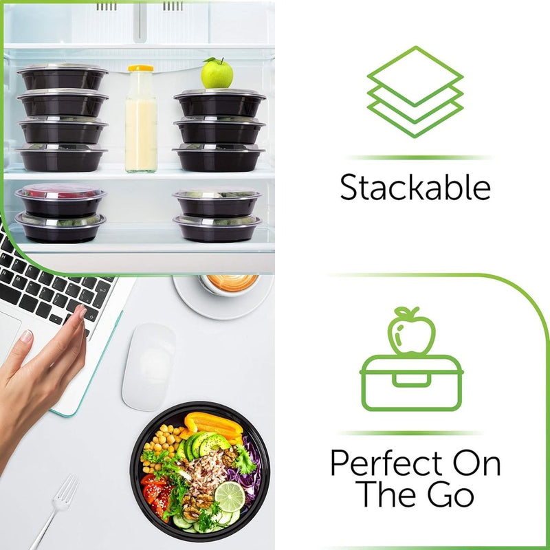 Laad afbeelding in Galerijviewer, Meal prep bakjes set van 30 stuks 1 vak zwart - happygetfit.com
