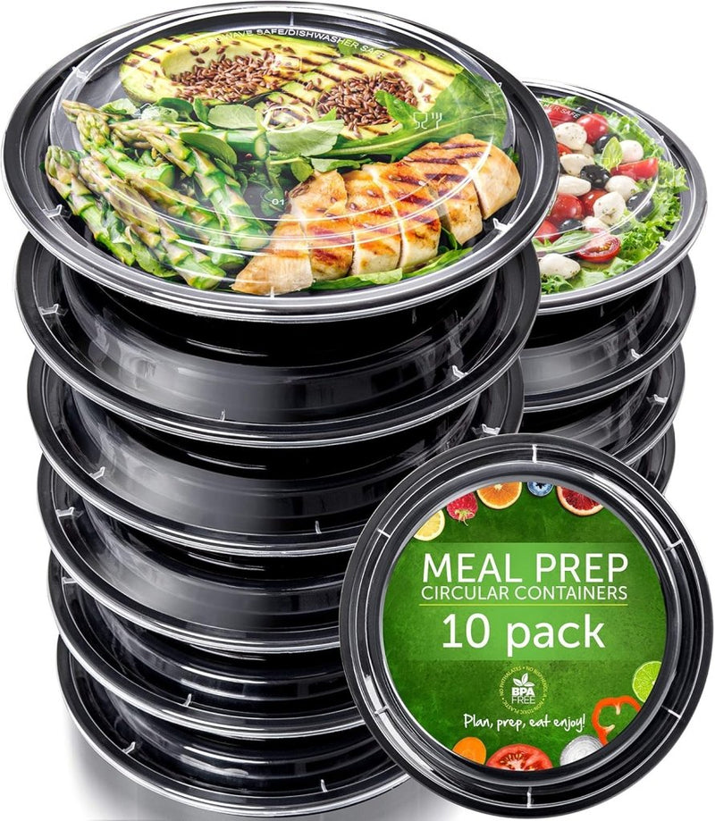 Laad afbeelding in Galerijviewer, Meal prep bakjes set van 30 stuks 1 vak zwart - happygetfit.com
