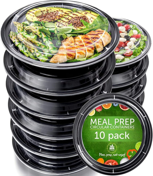 Meal prep bakjes set van 30 stuks 1 vak zwart - happygetfit.com