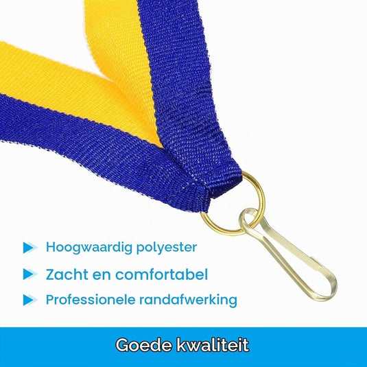 Medaille neklinten 10 stuks 44 x 2,5 cm met klikclip – award linten – sport accessoires - happygetfit.com