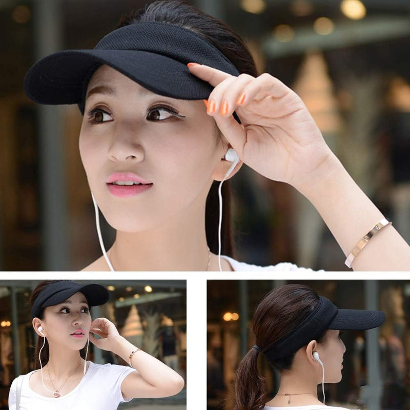 Load image into Gallery viewer, Meerdere kleuren zonnevizieren voor vrouwen en dames, lange pieken dikkere zweetband verstelbare hoed voor golffietsen vissen tennis hardlopen joggen en andere sporten - happygetfit.com
