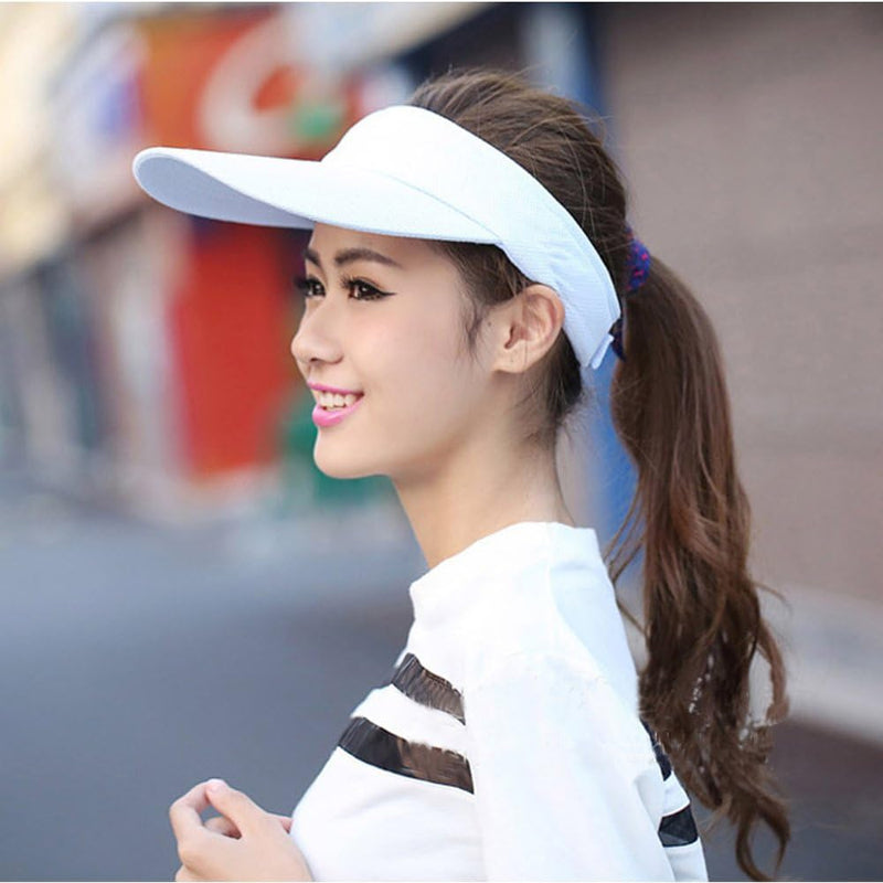 Load image into Gallery viewer, Meerdere kleuren zonnevizieren voor vrouwen en dames, lange pieken dikkere zweetband verstelbare hoed voor golffietsen vissen tennis hardlopen joggen en andere sporten - happygetfit.com
