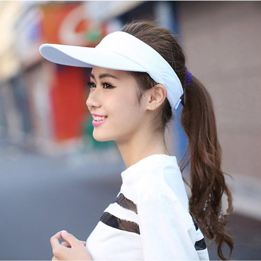 Meerdere kleuren zonnevizieren voor vrouwen en dames, lange pieken dikkere zweetband verstelbare hoed voor golffietsen vissen tennis hardlopen joggen en andere sporten - happygetfit.com