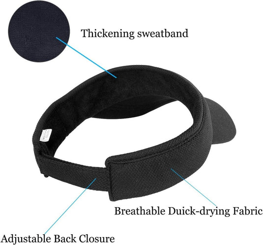 Meerdere kleuren zonnevizieren voor vrouwen en dames, lange pieken dikkere zweetband verstelbare hoed voor golffietsen vissen tennis hardlopen joggen en andere sporten - happygetfit.com