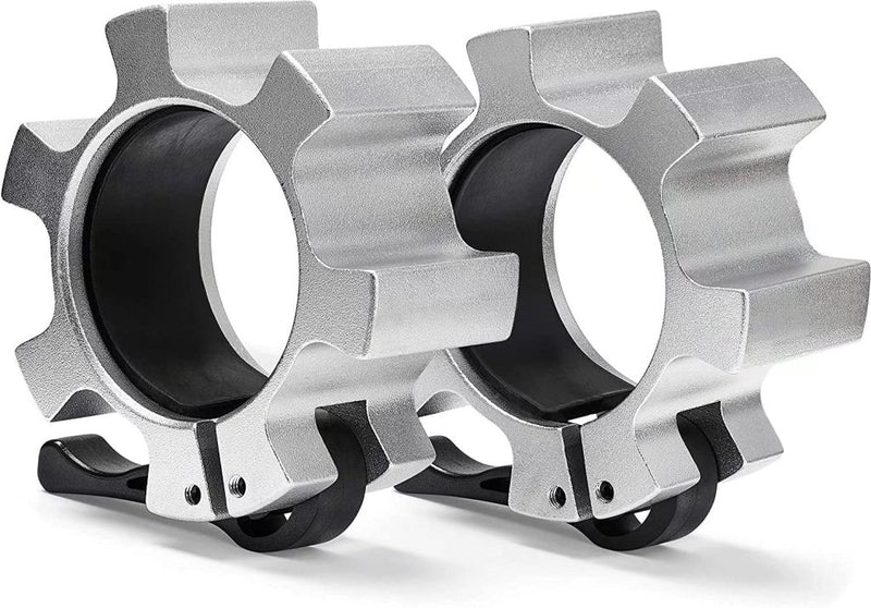 Load image into Gallery viewer, Metal Olympic Barbell Clamps 2inch Heavy Duty Exercise Collars,Weight Clips for 2" Barbell,Quick Release Weight Clamps for Weightlifting, Olympic Lifts Strength Fitness Training 1 Pair - happygetfit.com
