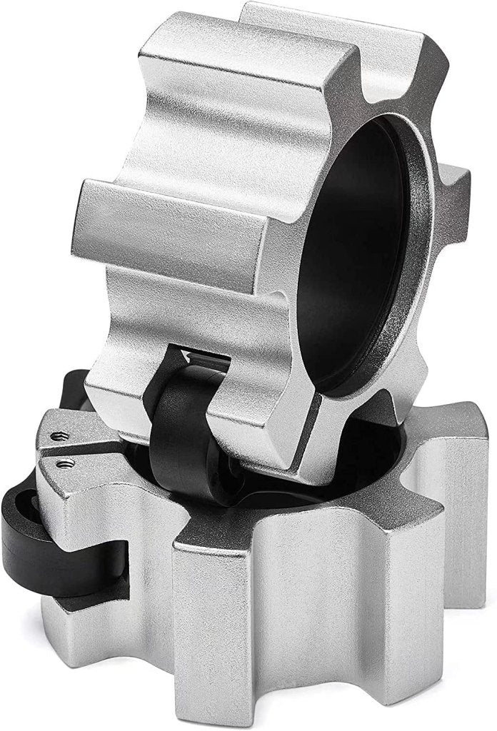 Load image into Gallery viewer, Metal Olympic Barbell Clamps 2inch Heavy Duty Exercise Collars,Weight Clips for 2" Barbell,Quick Release Weight Clamps for Weightlifting, Olympic Lifts Strength Fitness Training 1 Pair - happygetfit.com

